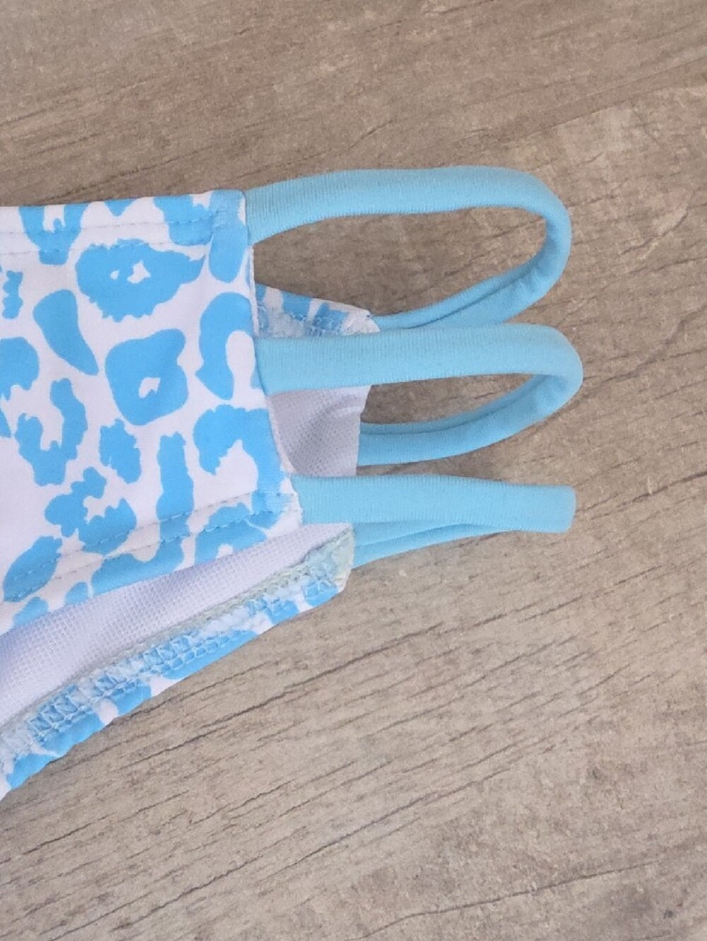 NWOT Women's Blue Leopard Print Two-Piece Swimsuit - Picture 3 of 9